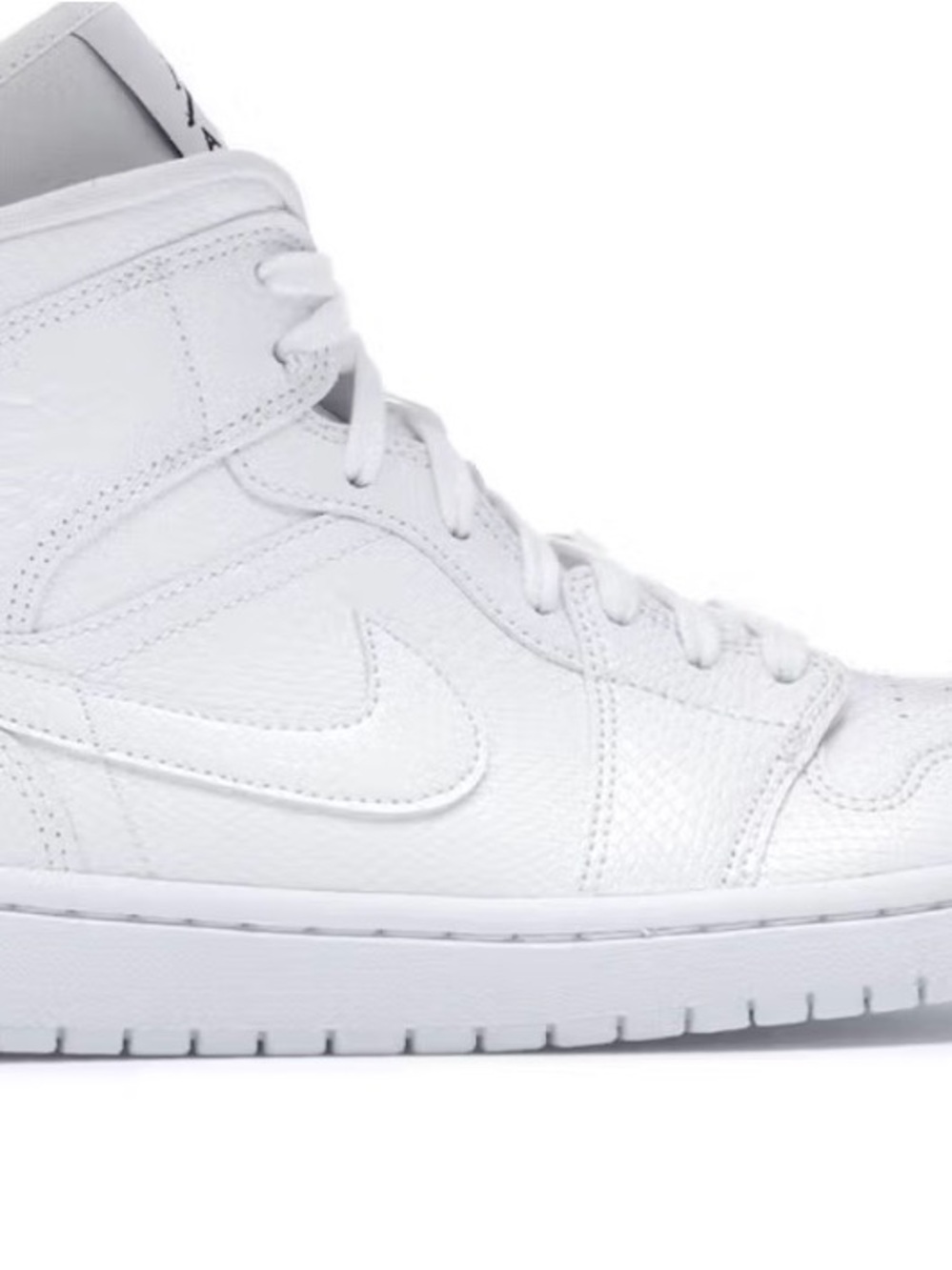 Nike All-White Snakeskin Jordan 1 Mid Sneaker